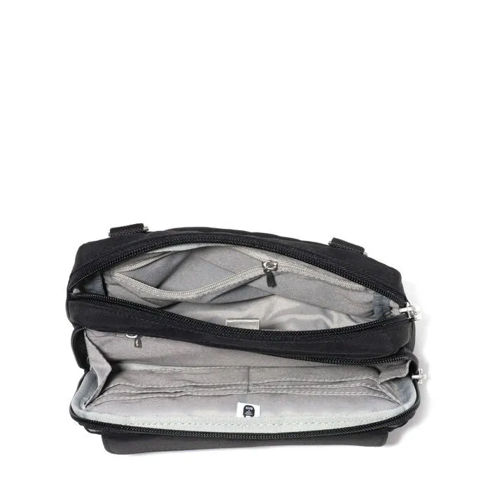 Modern Double Zip Crossbody | Black