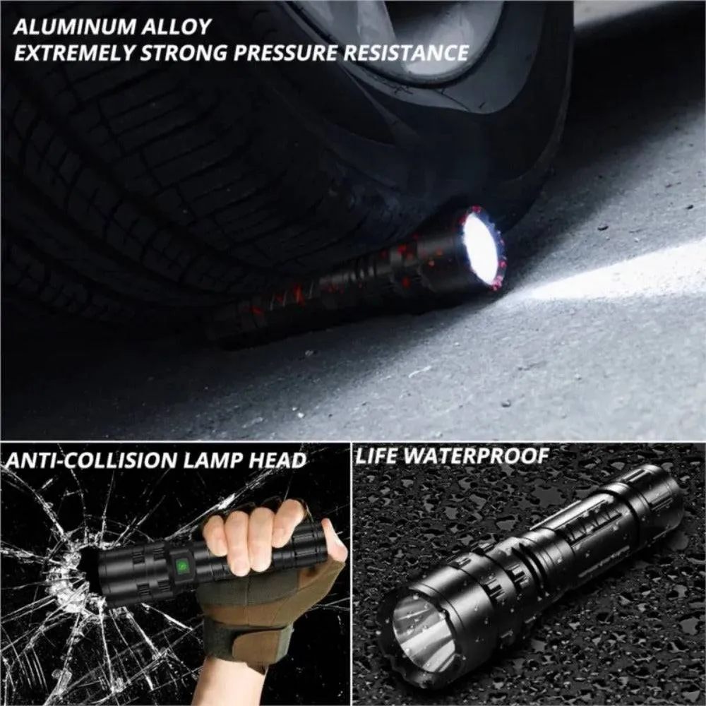 New 5000000LM High Power  Powerful LED Flashlight Tactical Military Torch USB Camping Lanterna Waterproof Self Defence