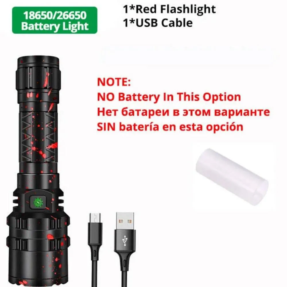 New 5000000LM High Power  Powerful LED Flashlight Tactical Military Torch USB Camping Lanterna Waterproof Self Defence