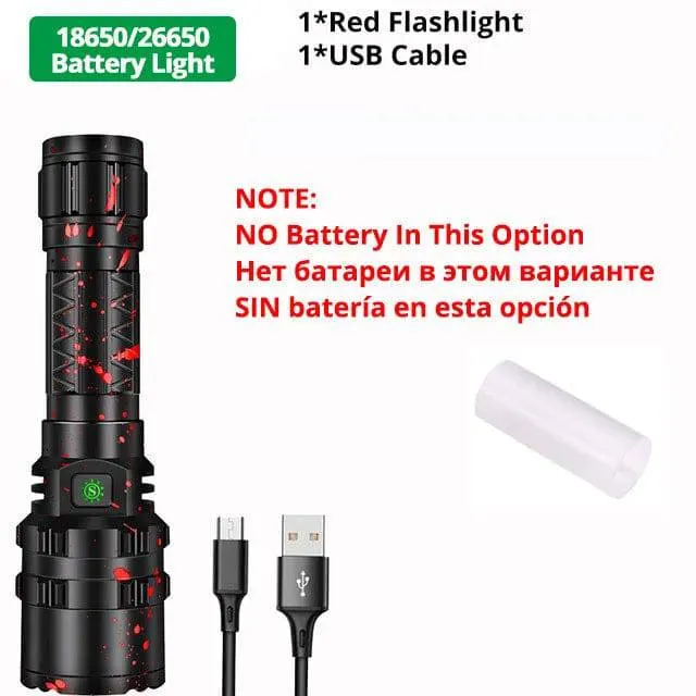 New 5000000LM High Power  Powerful LED Flashlight Tactical Military Torch USB Camping Lanterna Waterproof Self Defence