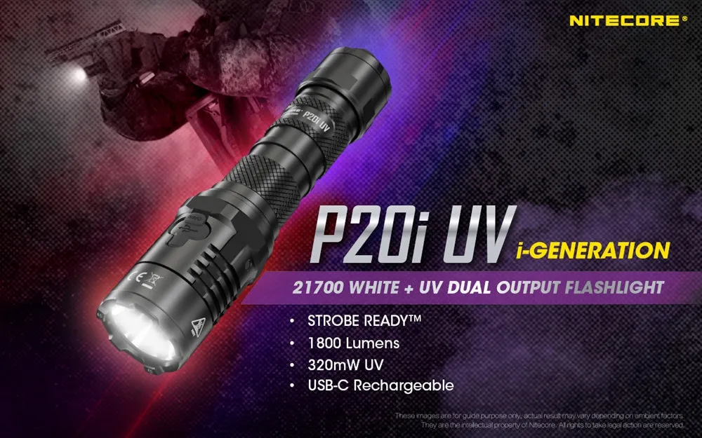NITECORE P20i UV 1800 Lumen Rechargeable Flashlight with UV Light