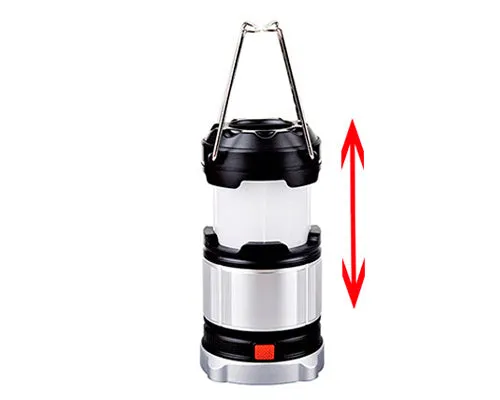 Outdoor Hiking LED Recahrgeable Lamp - Black