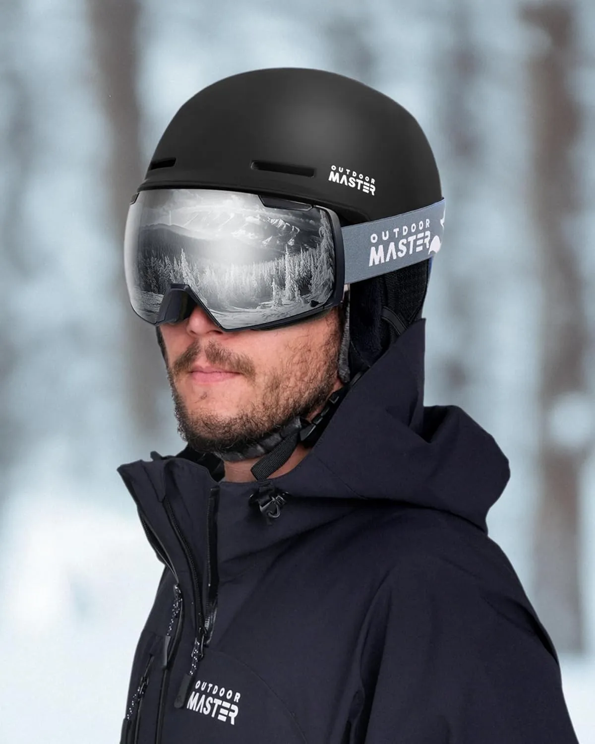 OutdoorMaster Kudu Ski Helmet, Snowboard Helmet for Men & Women - Adjustable Fit, Durable PC Shell & Shock-Absorbing EPS Core - Snow Sport Helmet for Adults & Youth