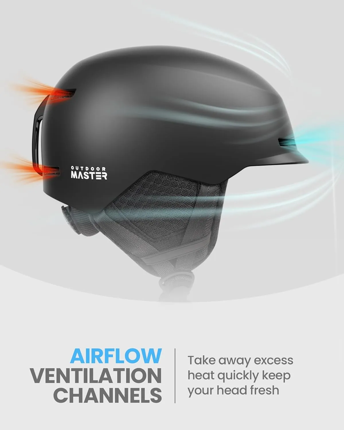 OutdoorMaster Kudu Ski Helmet, Snowboard Helmet for Men & Women - Adjustable Fit, Durable PC Shell & Shock-Absorbing EPS Core - Snow Sport Helmet for Adults & Youth