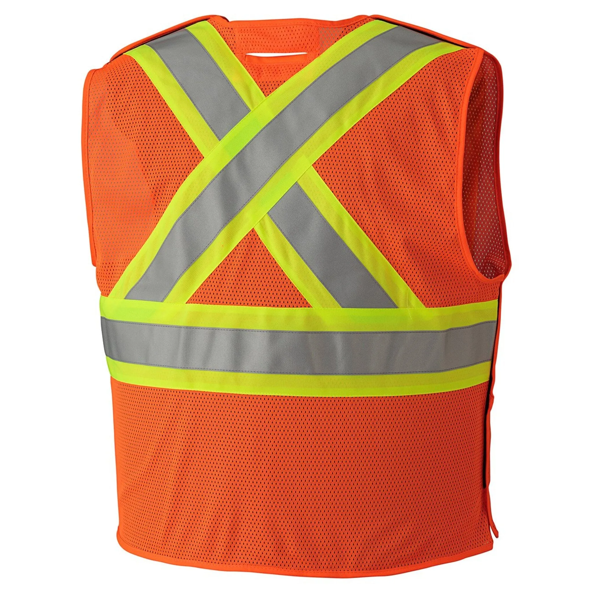 Pioneer Men's Hi Vis Work Vest - CSA Certified, Flame Resistant Fabric, Poly/Mesh Construction, Reflective Tape, Durable Safety Gear | Sizes S-5XL