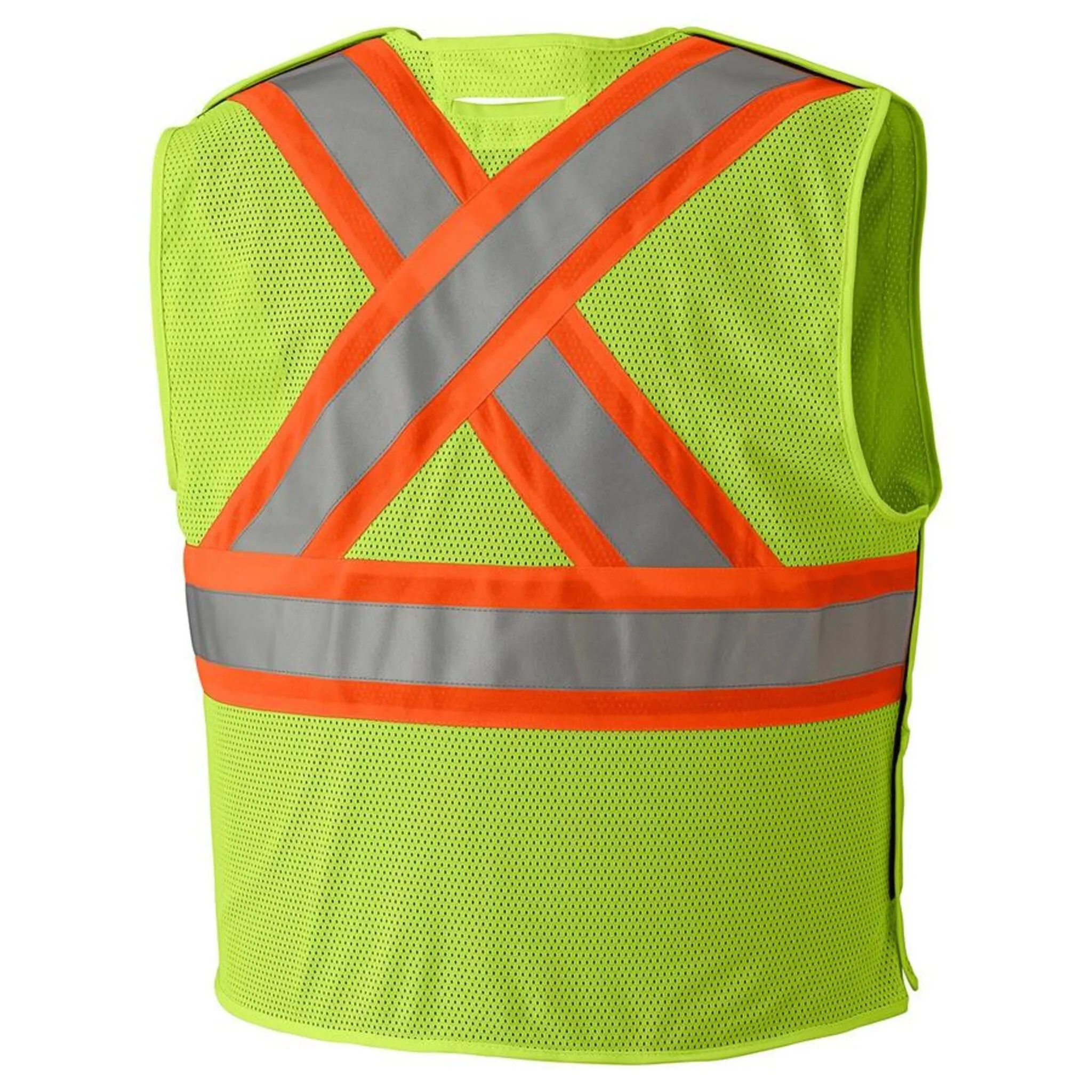 Pioneer Men's Hi Vis Work Vest - CSA Certified, Flame Resistant Fabric, Poly/Mesh Construction, Reflective Tape, Durable Safety Gear | Sizes S-5XL