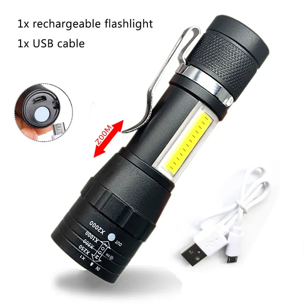 Portable Rechargeable Zoom LED Flashlight XP-G Q5 Mini Flash Light Torch Lantern 3 Lighting Modes Camping lamp