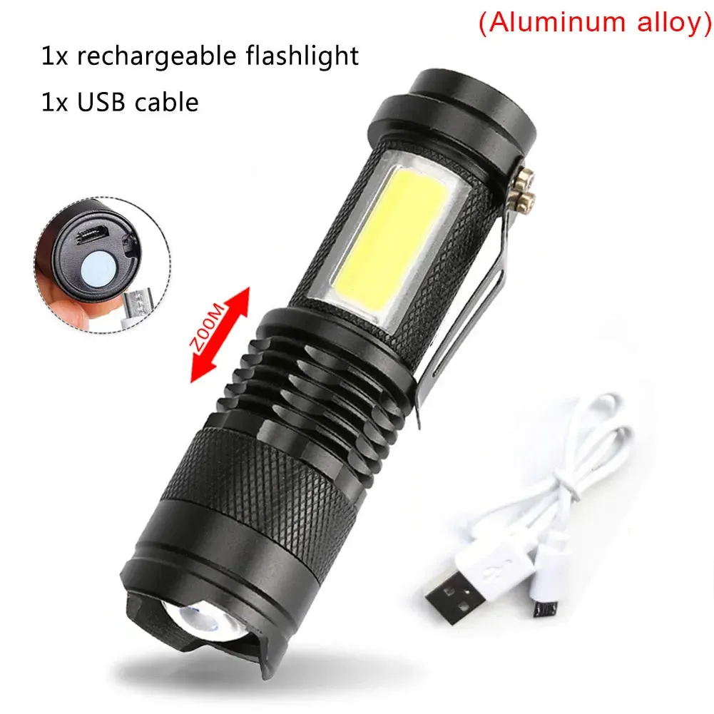 Portable Rechargeable Zoom LED Flashlight XP-G Q5 Mini Flash Light Torch Lantern 3 Lighting Modes Camping lamp