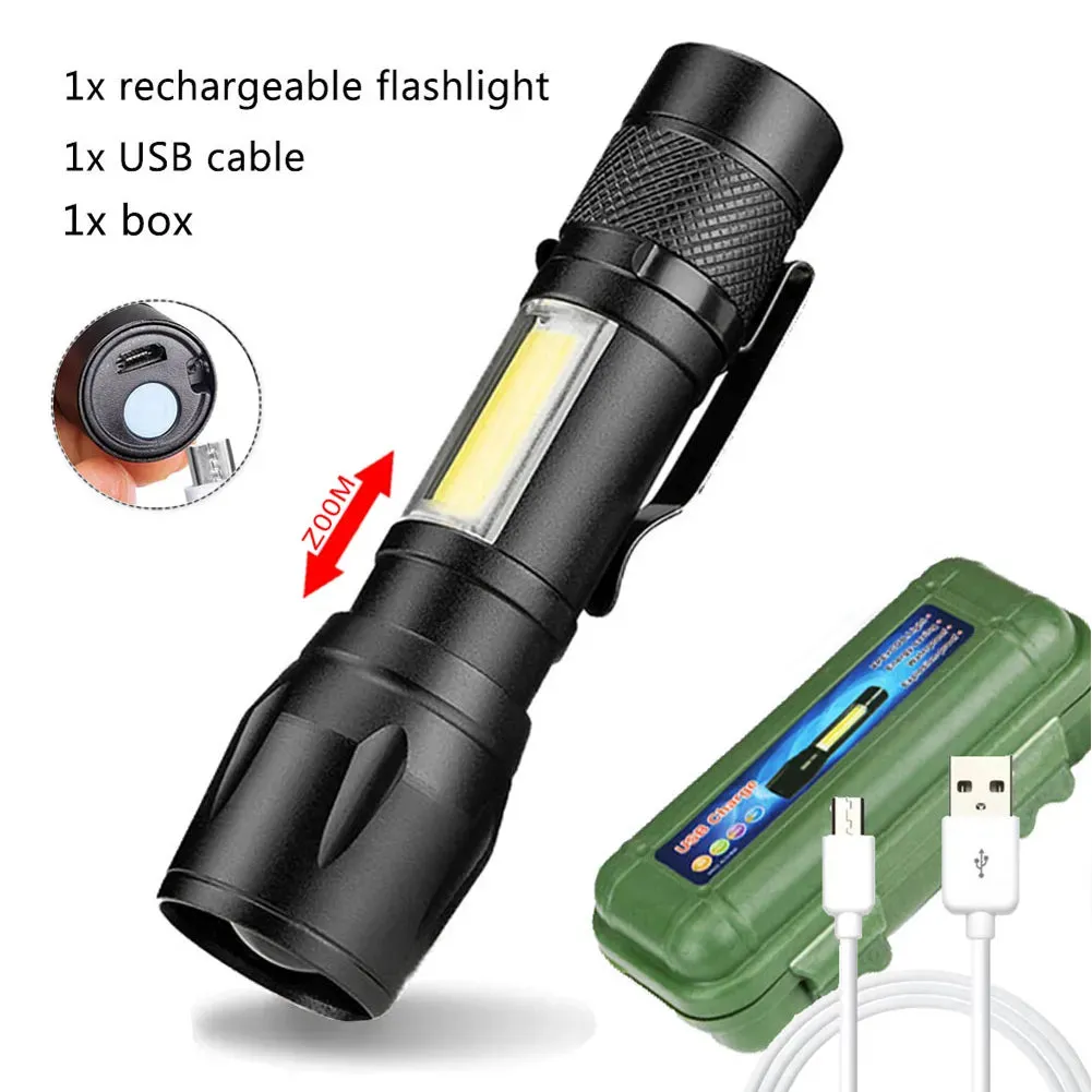Portable Rechargeable Zoom LED Flashlight XP-G Q5 Mini Flash Light Torch Lantern 3 Lighting Modes Camping lamp