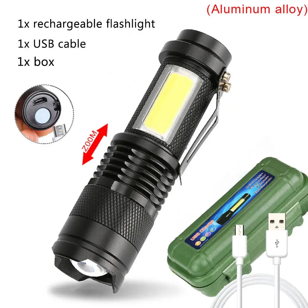 Portable Rechargeable Zoom LED Flashlight XP-G Q5 Mini Flash Light Torch Lantern 3 Lighting Modes Camping lamp