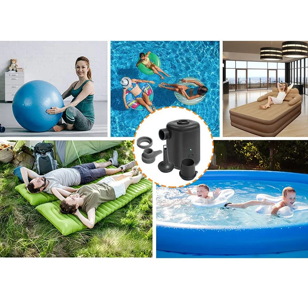 Portable USB Electric Air Pump for Camping: Inflate Mattress, Pillow, Swimming Ring, Inflatable Boat
