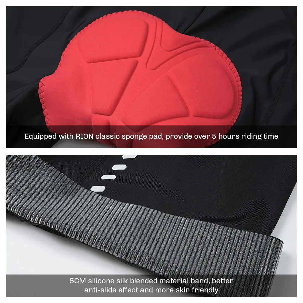 RION Cycling Bib Shorts Men Road BIke MTB Wear Bicycle Clothes Padded Tights With Pockets Male Biker Bibs Motorcycle 5 Hours Pro