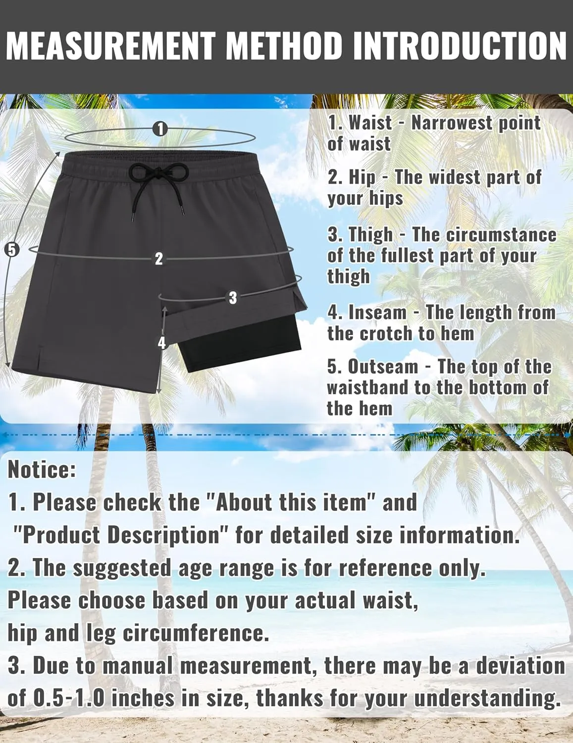 Sarfel Mens Swim Trunks with Compression Liner Mens Bathing Suit 7 Inch Inseam Quick Drying Men's Board Shorts Men's Swimwear