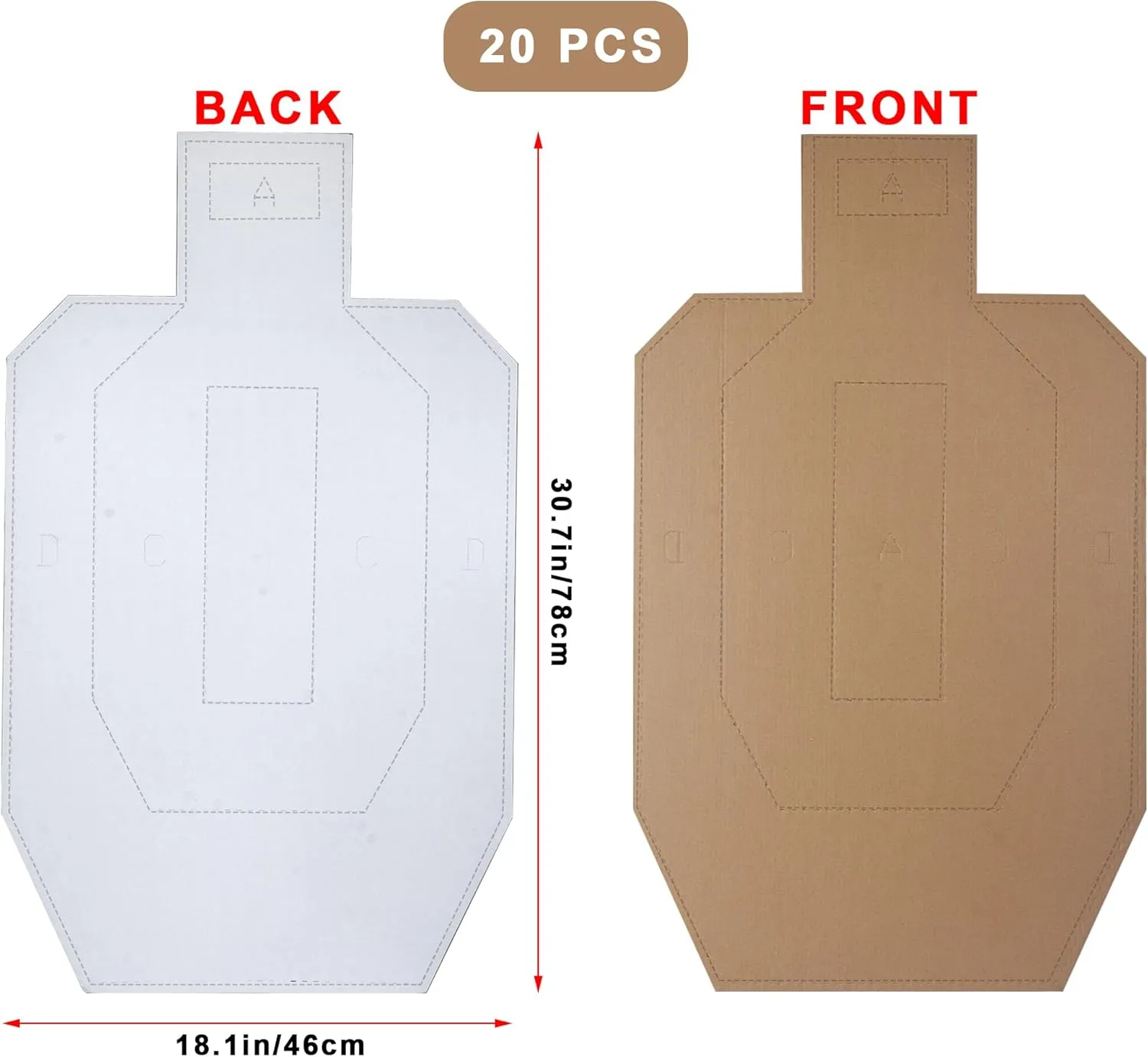 Shooting Targets - Silhouette Tactical Cardboard Targets for Shooting Range Practice Competitions Self-Defense Training(20 Sheets