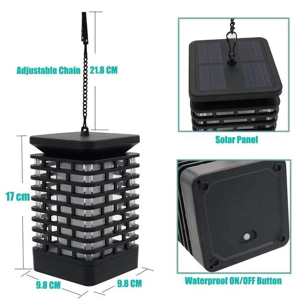 Solar Flame Hanging Lantern Lights