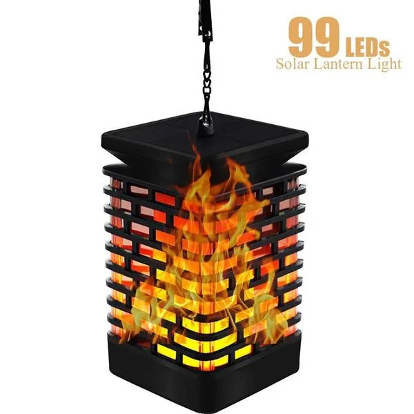 Solar Flame Hanging Lantern Lights