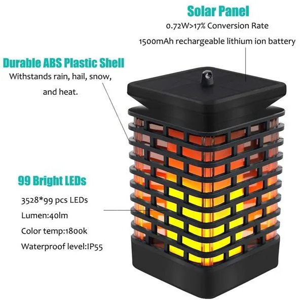 Solar Flame Hanging Lantern Lights