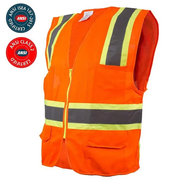 SRUS9811,9812, 9813 Class 2 Two Tone High Visibility Safety Vest- SRUSS9811&SRUSS9812 (Orange, Lime)