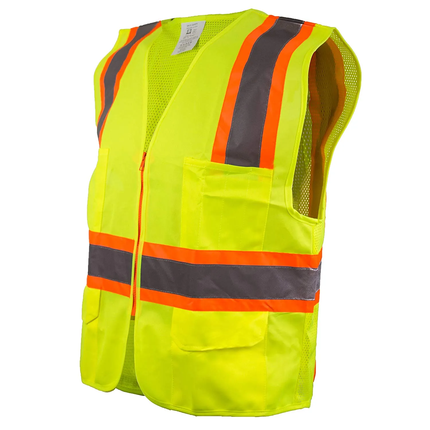 SRUS9811,9812, 9813 Class 2 Two Tone High Visibility Safety Vest- SRUSS9811&SRUSS9812 (Orange, Lime)
