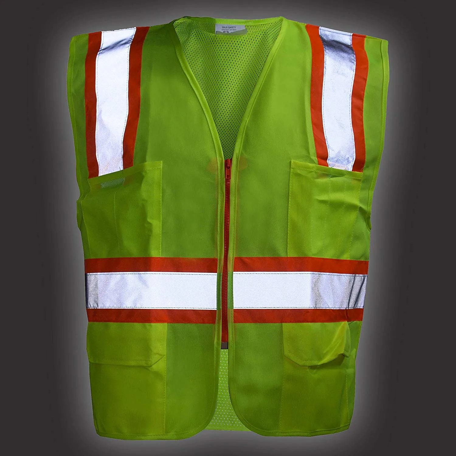 SRUS9811,9812, 9813 Class 2 Two Tone High Visibility Safety Vest- SRUSS9811&SRUSS9812 (Orange, Lime)