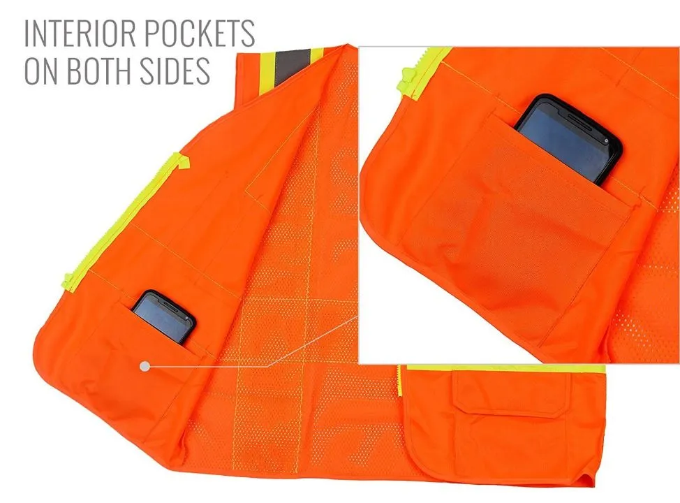 SRUS9811,9812, 9813 Class 2 Two Tone High Visibility Safety Vest- SRUSS9811&SRUSS9812 (Orange, Lime)