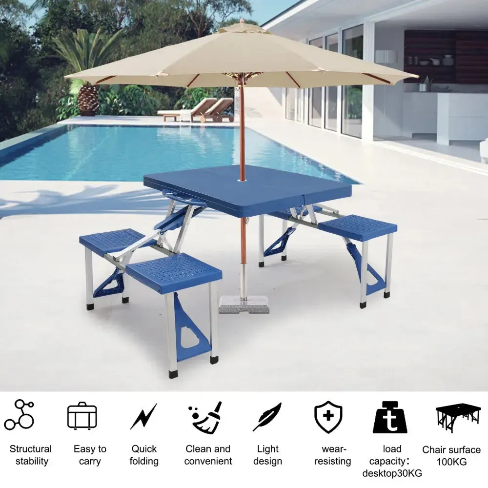 US Spot Siamese Folding Tables and Chairs-Plastic PS Thickening