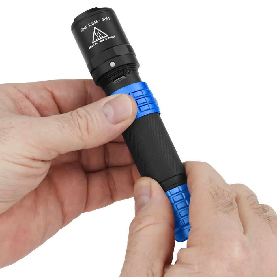 USB-558XL-BL: USB Tactical Flashlight w/Holster - Blue
