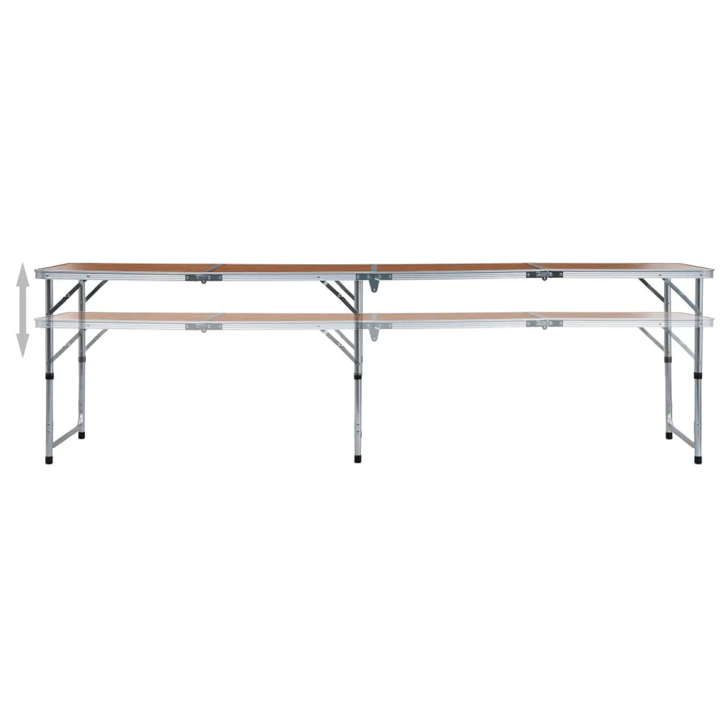vidaXL Foldable Camping Table Aluminium 240x60 cm