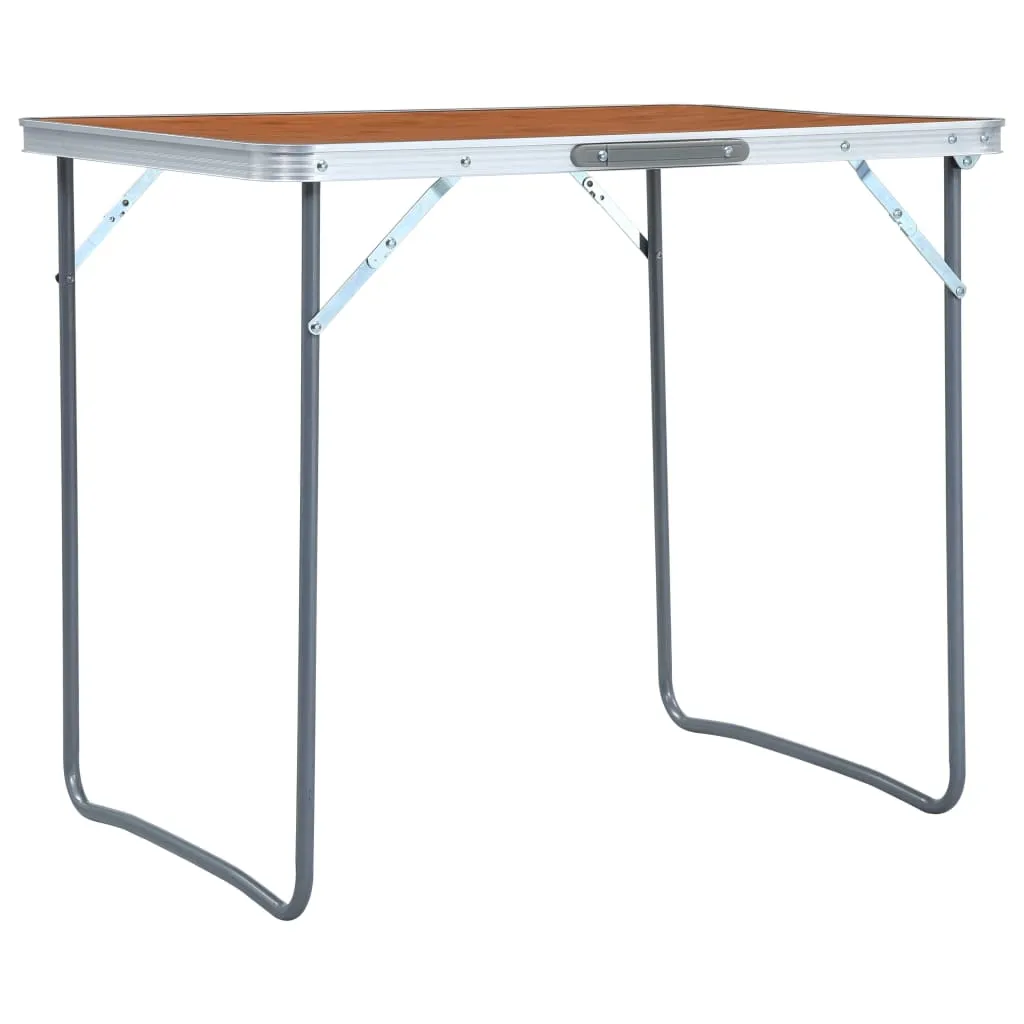 vidaXL Foldable Camping Table with Metal Frame 80x60 cm