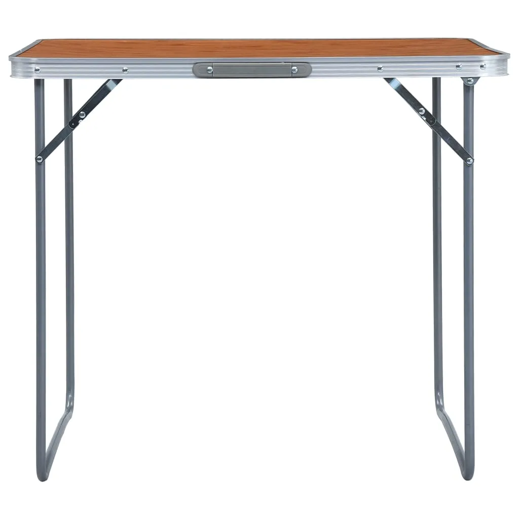 vidaXL Foldable Camping Table with Metal Frame 80x60 cm