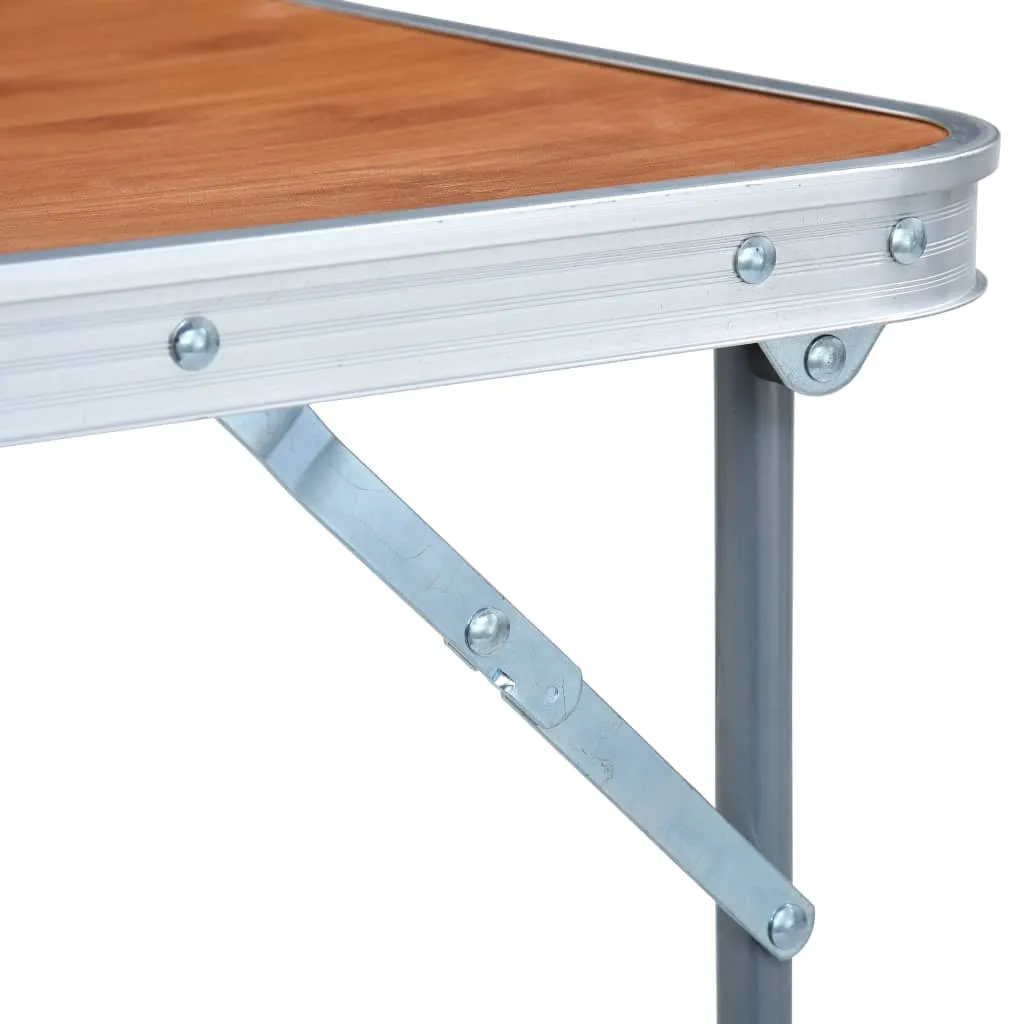 vidaXL Foldable Camping Table with Metal Frame 80x60 cm