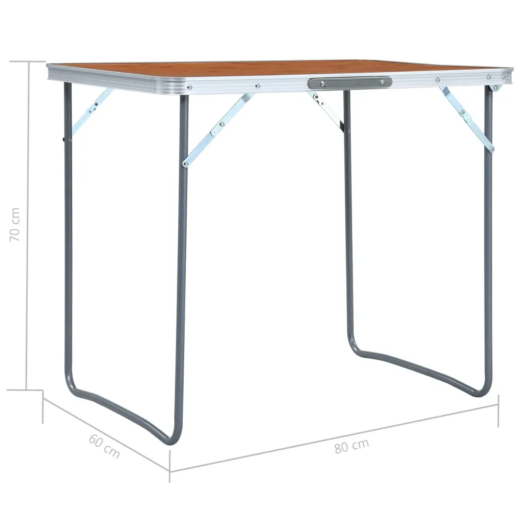 vidaXL Foldable Camping Table with Metal Frame 80x60 cm