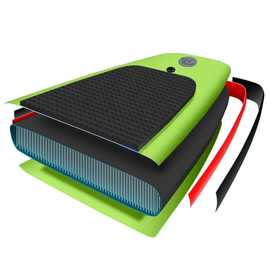 vidaXL Inflatable Stand Up Paddleboard Set 144.1"x29.9"x5.9" Green