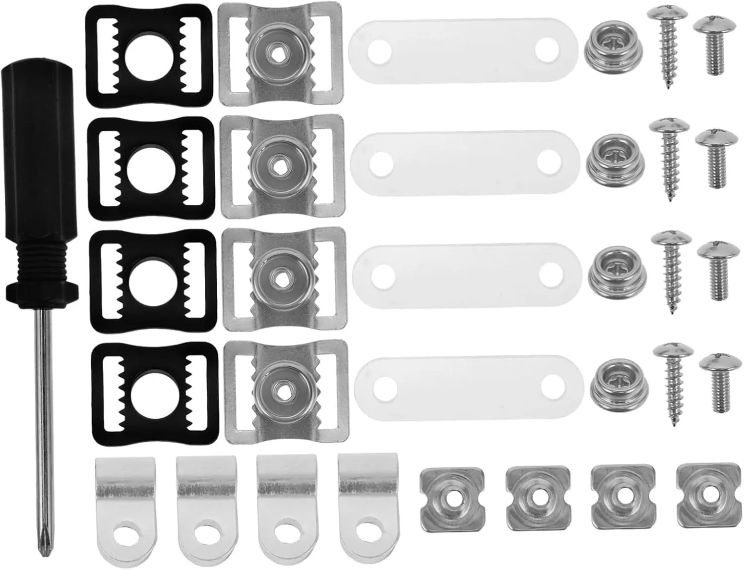 Yardwe 57pcs Helmet Repair Kit with Chin Buckle and Visor Clips Screws and Nuts for Football Hockey Baseball and Rugby Comprehensive Maintenance for Youth and Adult Sports